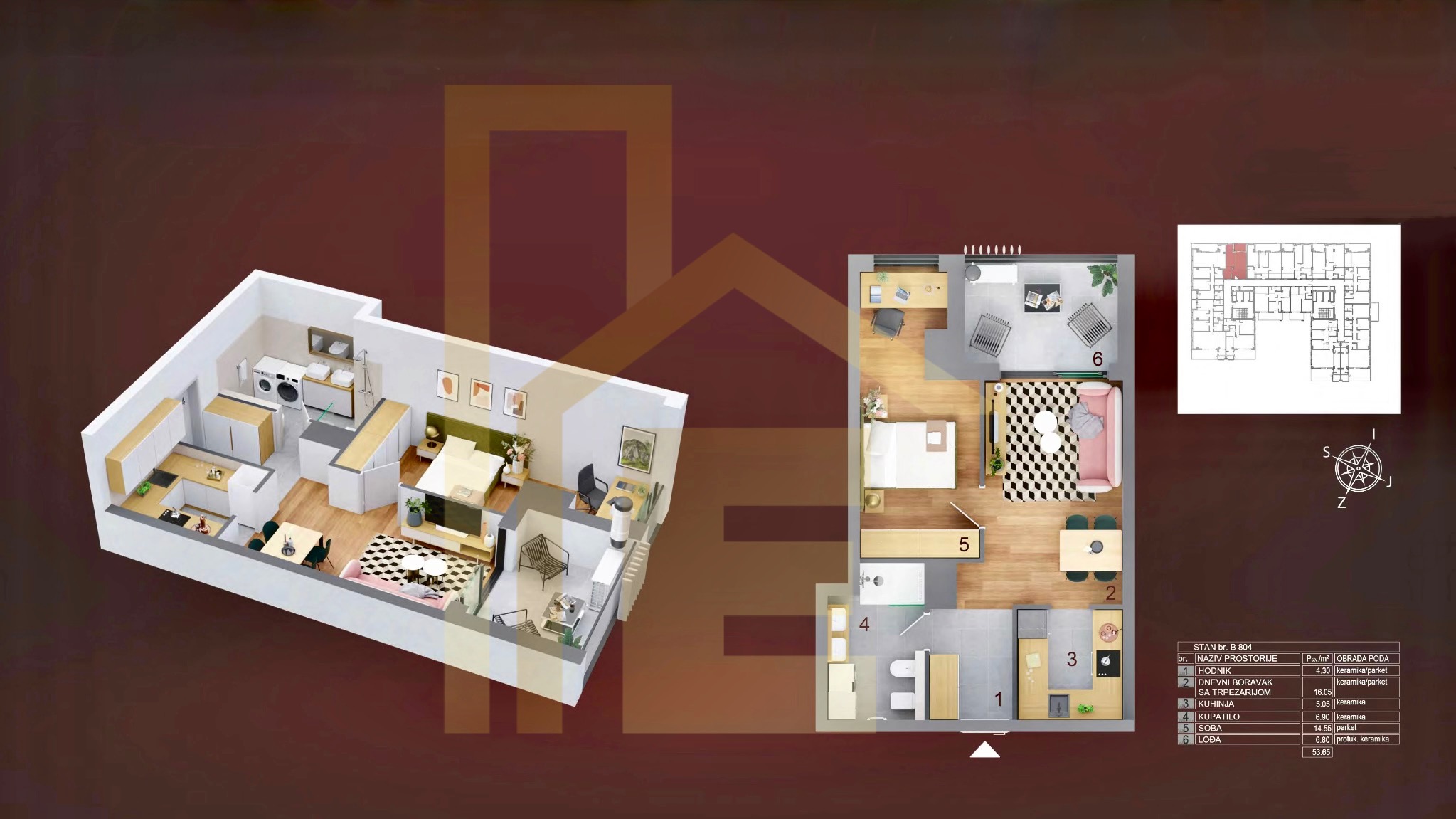 Na prodaju dvosoban stan u centru grada slika 3