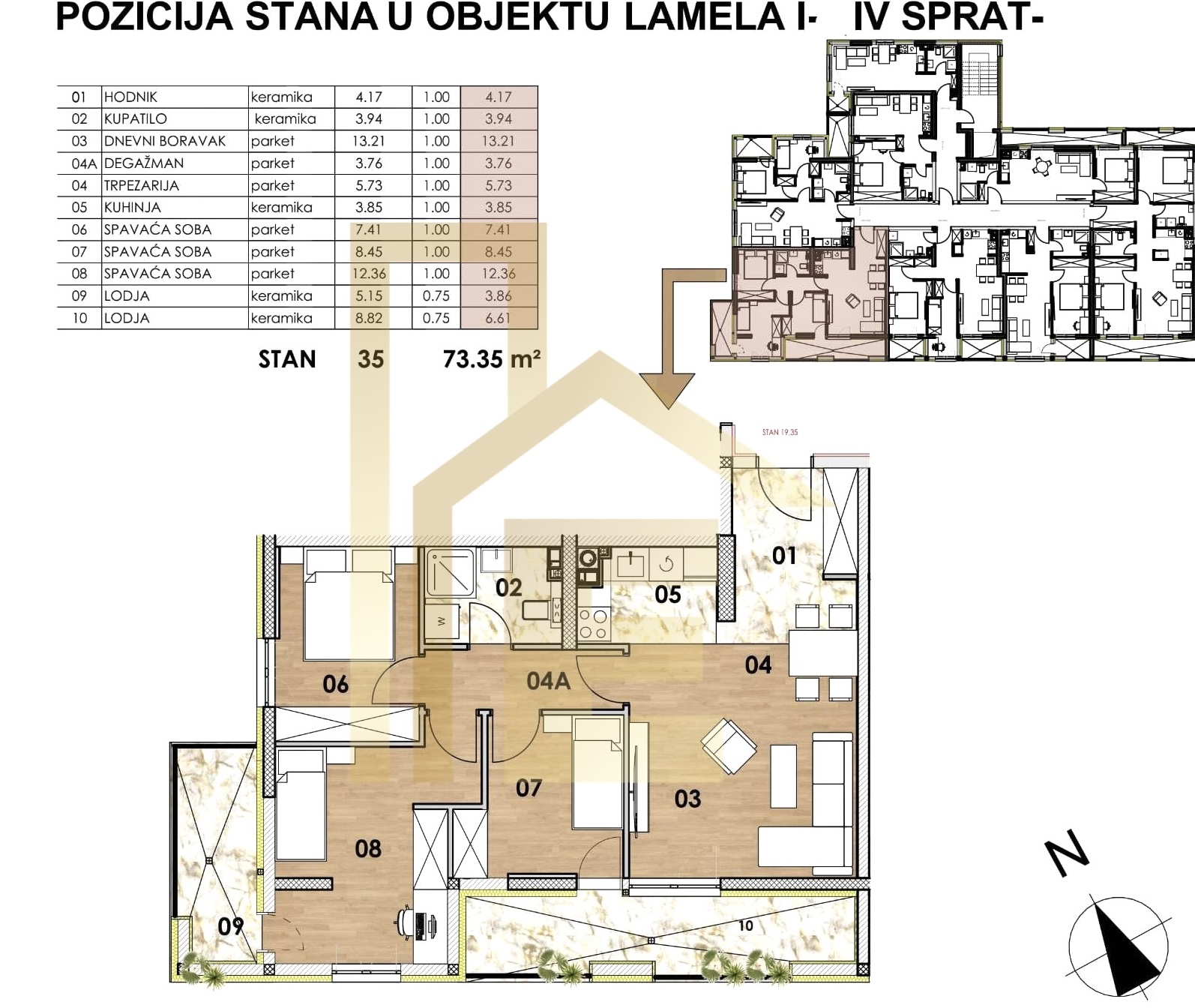 Na prodaju četverosoban stan u izgradnji, podnožje Starčevice slika 6